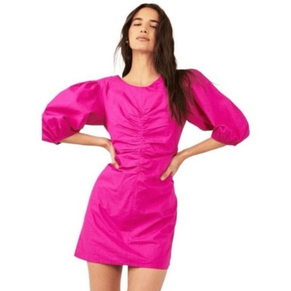 Free People Hot Pink Hope Mini Dress, NWT, M, Cotton, Summer - Picture 2 of 11